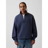 Gap Erkek Lacivert Heavyweight Oversized Logo Yarım Fermuarlı Sweatshirt