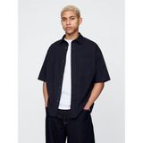 Gap Erkek Lacivert Organik Pamuk Oversize Poplin Gömlek - XS
