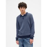 Gap Erkek Lacivert Relaxed Textured Polo Kazak Gömlek