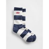 Gap Erkek Lacivert Rugby Çizgili Logo Crew Çorap - M - L