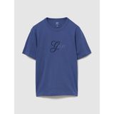 Gap Erkek Mavi Heavyweight Tonal Gap Logo T-Shirt - XS