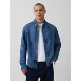 Gap Erkek Mavi Jean-Michel Basquiat Baskılı Denim Gömlek - XL