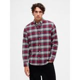 Gap Erkek Mavi Kareli Oxford Gömlek - XS