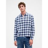 Gap Erkek Mavi Organik Pamuk Relaxed Flannel Gömlek