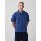Gap Erkek Mavi Relaxed Pique Polo T-Shirt - 2XL