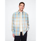 Gap Erkek Mavi Sunwashed Twill Oversize Gömlek - XS