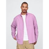 Gap Erkek Mor Desenli Oxford Big Gömlek - XS