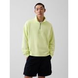 Gap Erkek Sarı Heavyweight Oversized Logo Yarım Fermuarlı Sweatshirt - XL
