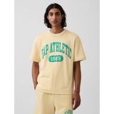 Gap Erkek Sarı Relaxed Fransız Havlu Kumaş Grafik Baskılı T-Shirt - XS