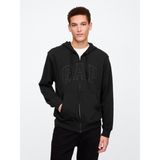 Gap Erkek Siyah Gap Logo Fermuarlı Fransız Havlu Kumaş Sweatshirt - 2XL