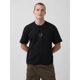 Gap Erkek Siyah Heavyweight Relaxed 1969 Logo Crop T-Shirt - M