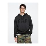 GAP Erkek Siyah Logo Fransız Havlu Kumaş Sweatshirt