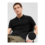 GAP Erkek Siyah Logo Piqué Polo Yaka T-shirt
