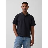 GAP Erkek Siyah Relaxed Pique Polo T-Shirt