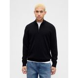 Gap Erkek Siyah Relaxed Yarım Fermuarlı Mockneck Kazak - 2XL