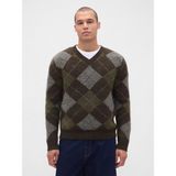 Gap Erkek Yeşil Brushed V Yaka Kazak - M