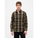 Gap Erkek Yeşil Organik Pamuk Relaxed Flannel Gömlek - XL