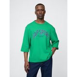 Gap Erkek Yeşil Oversized Gap Grafik Terry T-Shirt - M