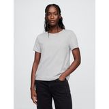GAP Kadın Açık Gri %100 Pamuk VintageSoft Bisiklet Yaka T-Shirt