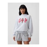 GAP Kadın Açık Gri Fransız Havlu Kumaş Brannan Bear Logo Sweatshirt