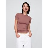 Gap Kadın Açık Kahverengi Closeknit Jersey T-Shirt - XS
