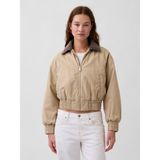 Gap Kadın Açık Kahverengi Oversized Bomber Ceket - L