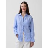 Gap Kadın Açık Mavi 100% Keten Oversize Gömlek - XS