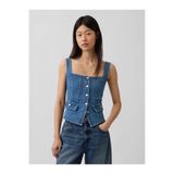 GAP Kadın Açık Mavi Denim Cepli Korse Bluz