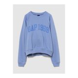 GAP Kadın Açık Mavi Fransız Havlu Kumaş Raglan Logo Sweatshirt