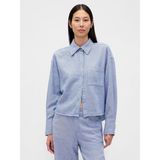 Gap Kadın Açık Mavi Keten Karışımı Oversized Gömlek - XS