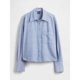Gap Kadın Açık Mavi Keten Karışımı Oversized Gömlek