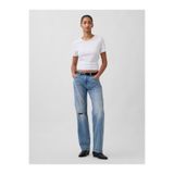 GAP Kadın Açık Mavi Mid Rise Rigid Relaxed Straight Jean Pantolon