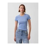 GAP Kadın Açık Mavi Pointelle Bisiklet Yaka T-Shirt