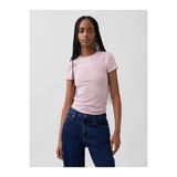 GAP Kadın Açık Pembe Modern Fitilli Logo T-Shirt