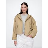Gap Kadın Bej Kapüşonlu Crop Ceket - M - L