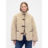 GAP Kadın Bej Recycled Sherpa & Vegan Deri Trim Mont