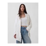 GAP Kadın Beyaz 100% Pamuk Oversized Fringe Shawl Hırka