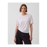 GAP Kadın Beyaz Keten Karışımlı Relaxed T-Shirt