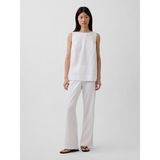 Gap Kadın Beyaz Low Rise Keten Karışımlı Flare Pantolon - 25