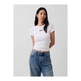 GAP Kadın Beyaz Modern Fitilli Logo T-Shirt