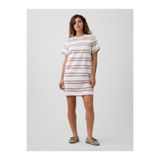 GAP Kadın Beyaz Relaxed Stripe Mini T-Shirt Elbise