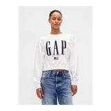 GAP Kadın Beyaz VintageSoft Oversized Logo Sweatshirt