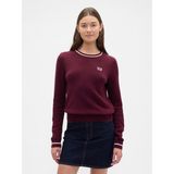 Gap Kadın Bordo Cashsoft Gap Logo Varsity Kazak - XS