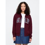 Gap Kadın Bordo Gap Logo Fleece Fermuarlı Sweatshirt - XL