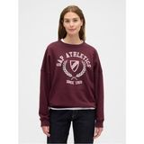 Gap Kadın Bordo Oversized Grafik Sweatshirt - L