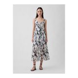 GAP Kadın Çok Renkli Seamed Drop-Waist Maxi Elbise