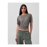 Gap Kadın Gri Keten Karışımlı Relaxed T-Shirt