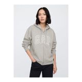 GAP Kadın Gri Logo Fleece Fermuarlı Sweatshirt