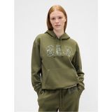Gap Kadın Haki Logo Fleece Sweatshirt - M