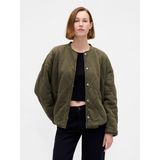 Gap Kadın Haki Vintagesoft Kapitone Oversized Ceket - Yeşil